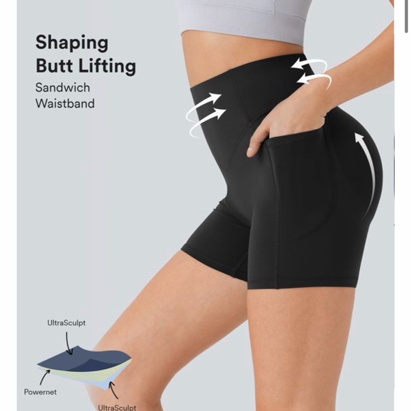 NWT Halara UltraSculpt High Waisted Scrunch Butt Lifting Tummy Control shorts - Picture 4 of 5